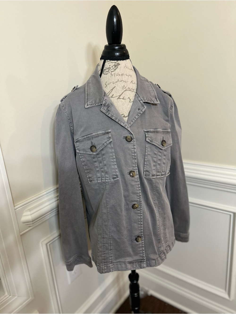 Knox Rose Gray Military-Style Utility Jacket